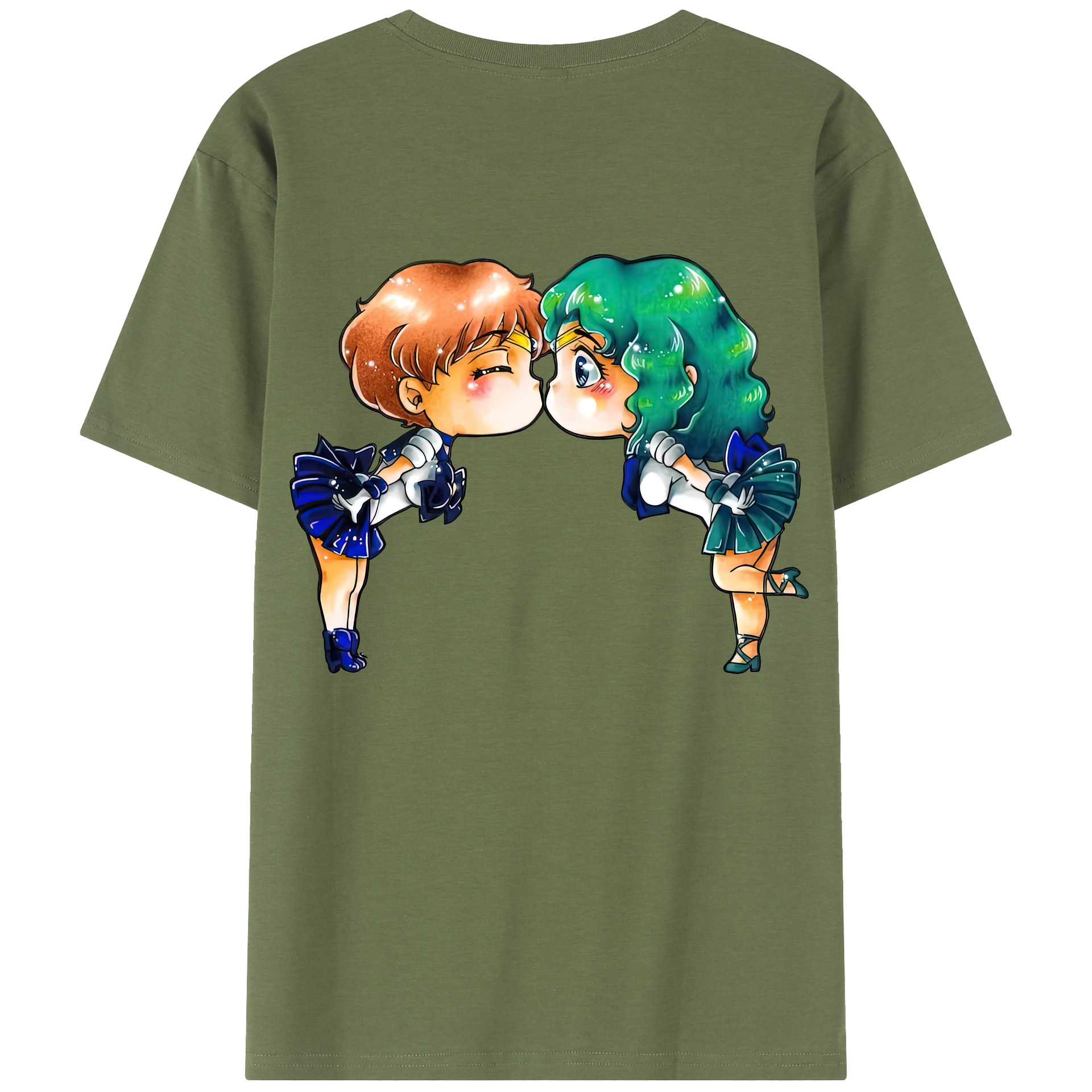 （画像用） 美少女戦士セーラームーン 天王はるか Sailor Moon Tenoh Haruka 綿100％半袖Tシャツ（背面プリント）